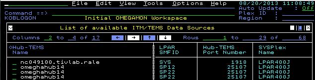 Sysplex as the OMEGAMON Enhanced 3270 user interface address space.