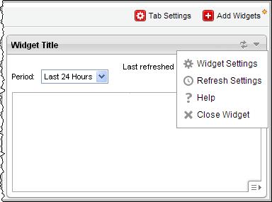 Dashboard TASK Reduce the widgets that appear Search for a widget Change the widget count per page STEPS Click a category from the left side. Specify the widget name in the Search text box at the top.