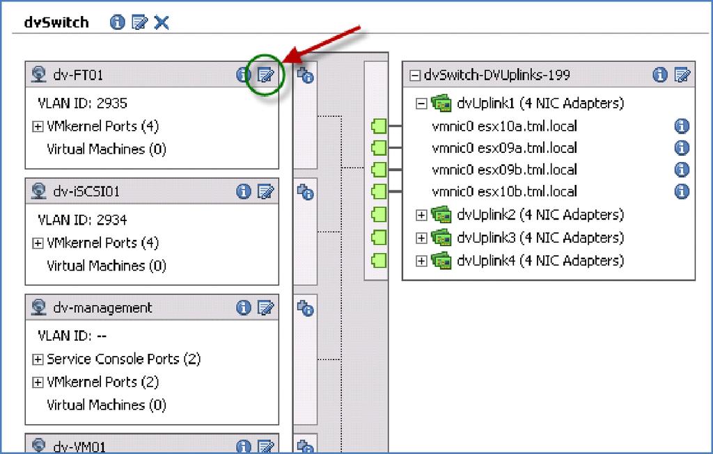 How vds Helps with Policy Adjustments Because you are using vds and DV Port Groups, this last stage of adjusting the load balancing and failover policies requires a single edit for each port group