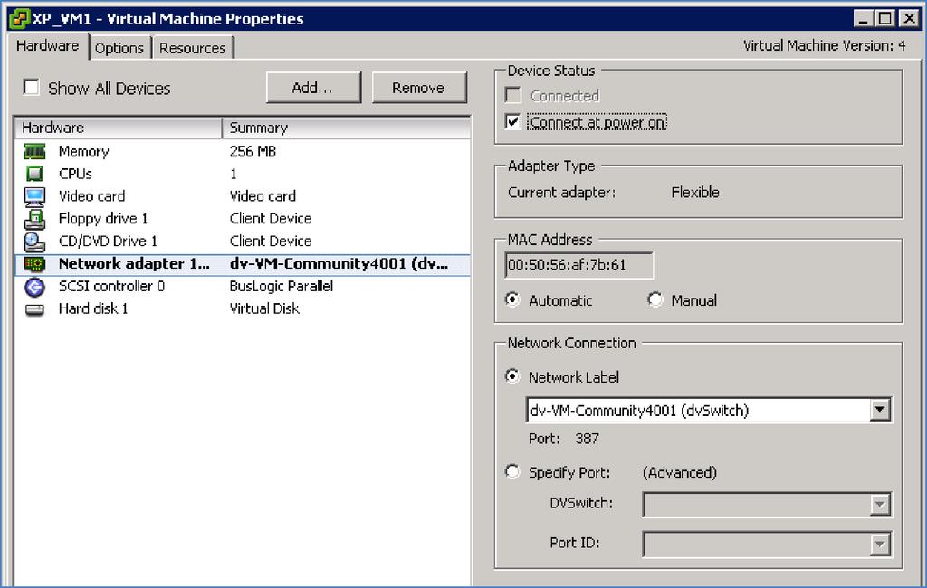 Adding a New DV Port Group for Private VLANs Step 3: Move VMs to new DV Port Groups Once the DV Port Groups are created, move some VMs to these Private VLANs by editing the VM properties to use one