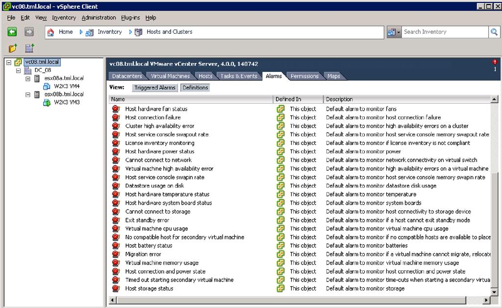 view in the vsphere Client, clicking on the top level of the hierarchy in the left-hand tree (vc08.