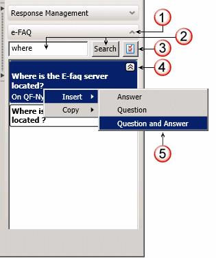 Chapter 11: e-faq e-faq is a centrally managed database of Frequently Asked Questions and responses.