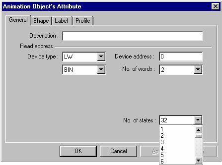 3.9 Animation The Animation Part is used to place an object on the window at a specified location determined by a predefined path and data in the PLC.