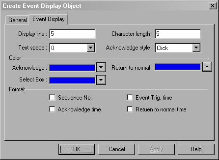 3.23 Event Display The Event Display part opens a window to display messages in prioritized order.