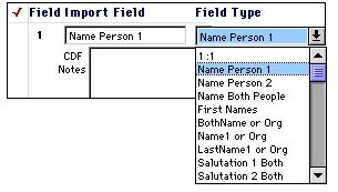Addendum B Field Types Field types indicate how the import field is going to be mapped to the receiving GiftMaker Pro field. Some of these are many different options available in the field type list.
