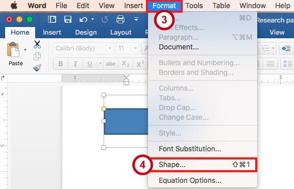3. To access additional formatting options, click Format in the menu bar (See Figure 24). 4.