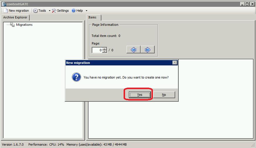 Configuration Provided that the applications are installed on the source and the target side you can start contentgate.