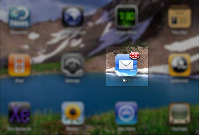Open Your Mail Tap on the Mail applications to launch and retrieve your email.