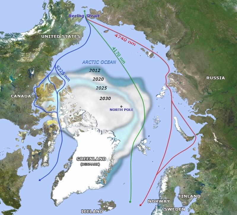 Arctic Trade Arctic Routes: Ice Coverage Today & Tomorrow Sea Routes Northern Sea Route 2025: 6 weeks open 41 controlling draft Transpolar Route 2025: 2 weeks open Deep ocean transit