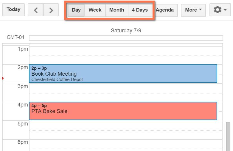 Switching views You can choose a variety of view options for your calendar, including a daily, weekly, and monthly summary of your upcoming appointments.