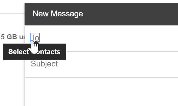 Selecting contacts Once you've added people to your contacts list, you'll never have to worry about remembering an email address.