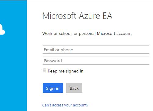 Log In and Activate Your Online Services https://ea.azure.