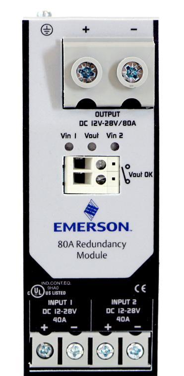 DeltaV Bulk Power Supply Redundancy Module, 12 V DC to 28 V DC, 80 A Input Voltage Input Voltage Range Nominal Input Current Output Current Input to Output Voltage Drop Power Losses Alarm Relay