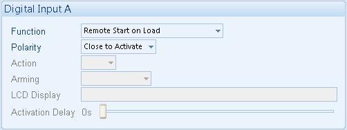 input is active: Never, always, active from starting, active from the end of the safety timer Example of a user configured input This is the text that will be displayed on the module screen when the