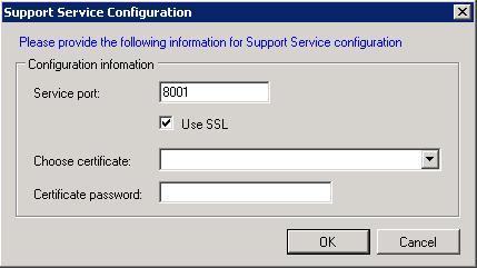 Connect Web Server to Support Service on Local Machine By default, Web Server is configured to connect to Support Service on a local machine.