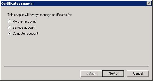 Add the Certificate to the AutoStore Server 1 Copy the certificate to the host machine that is running AutoStore server. 2 Start the Microsoft Management Console.