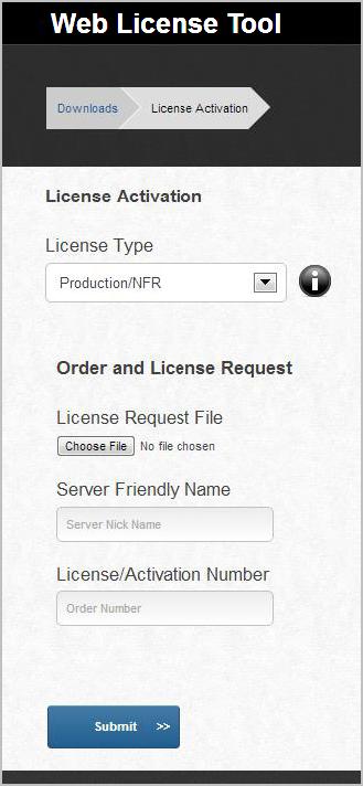 6 On the License Activation screen, do the following: a Select Production from the License Type
