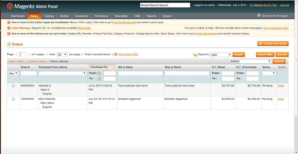 CHAPTER 3 Create Sale Orders in Magento Sales orders in Magento can created from Magento Admin Panel