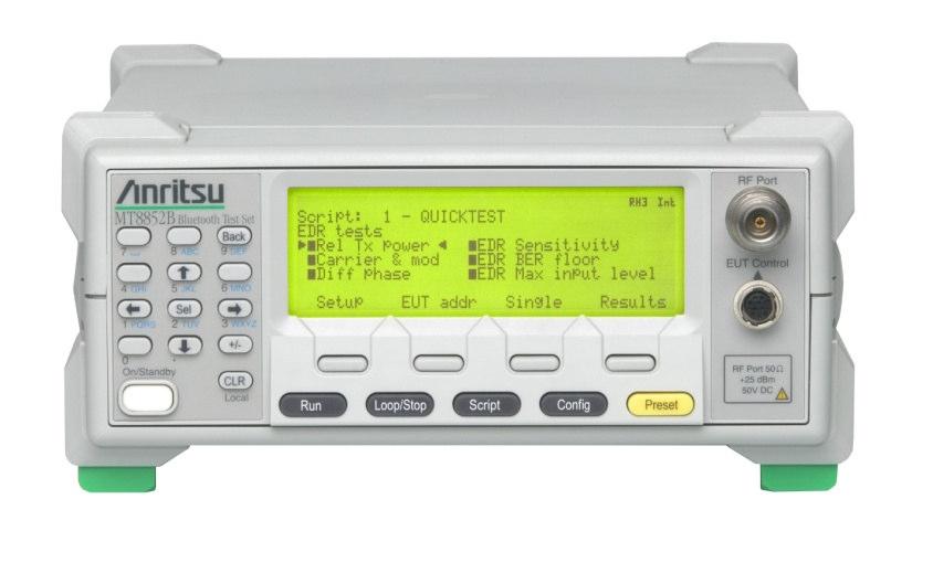 Anritsu MT8852B Option 27 A software option for MT8852B introduced through the Test System Recognition program This option covers the in-band Bluetooth low energy RF