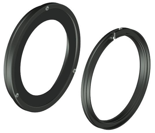 Accessories Adapter rings: MB-600 Donut adapter ring 0630-0001 Fits in most 165 mm matte boxes, works on lenses up to 156 mm in outside front diameter.