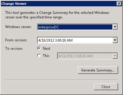 2. In the right pane, select Windows Server Change Reporter in the list of modules configured for the selected Managed Object, and click the Run button. 3.