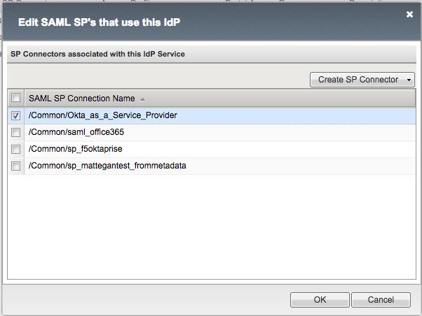 Select the IdP service you configured in the procedure called Configure SAML local IdP services make sure its check box is