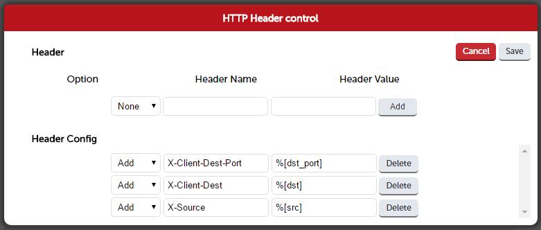 Chapter 6 Configuring Load Balanced Services CONFIGURING HTTP HEADERS The appliance enables HTTP headers to be added, set and deleted as described below.