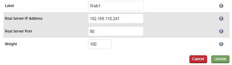 Chapter 7 Web Application Firewall (WAF) 2. 3. 4. 5. Enter a suitable Label (name) for the RIP, e.g. Web1 Enter a valid IP address, e.g. 192.168.110.