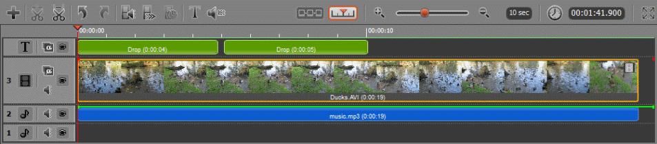 The Timeline panel is a "working area" of the Movavi Video Editor that allows you to edit video file (split, cut), add audio tracks and titles, apply effects, and so on.