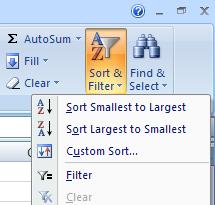 Click Sort and Filter under the Home tab Preview and Print You can preview your worksheet by clicking Print Layout on the View Ribbon or from the Workbook view buttons in the lower right