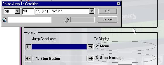 HMI 4. The new Jump Condition now appears in the Display Editor.