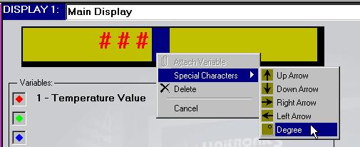 U90 Ladder Software Manual 5. A ~ symbol will appear in the Display screen to show you that a Special Symbol was inserted. The selected symbol will appear on the controller.