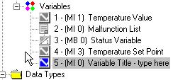 U90 Ladder Software Manual Naming a Variable To assign a title to a Variable: 1. Open a Variable in the Variable Editor. 2. Type the Variable name in the title field.