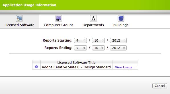 Creating an Application Usage Report Application Usage reports go one step beyond license tracking by allowing you to view which licenses are being used.