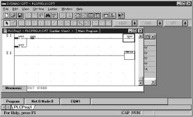 SYSMAC-CPT Support Software 4-1 3. The ladder-diagram display will change to indicate the online connection. Changes to Program, showing the PC s operating mode.