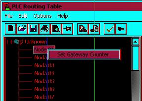 3-2 Setting the Routing Tables 3-2-3 Setting the Gateway Counter Setting the Gateway Counter in a FINS Network Routing Table: 1.