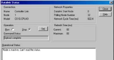 4-3 Manually Setting Data Links 4-3-12 Starting and Stopping Data Links (Including Status Displays) 3 Select Online - Datalink Operation/Status from the menu bar.