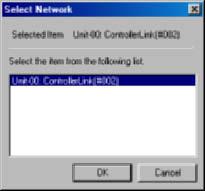 Link tool Network Diagnosis. 2. The Select Network Dialog Box will be displayed.