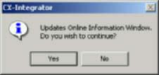 1-5 Window Descriptions 1-5-2 Main Window 2. The following dialog box will be displayed for confirmation. To execute the update, click the Yes Button. 3.