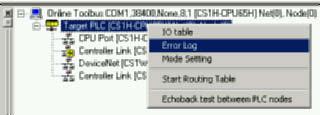2-2 Connecting Online to the Relay PLC 2-2-3 CPU Unit Troubleshooting Online Connection Click the Online Connection Icon or select Network Work Online from the menu bar to go online.
