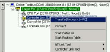 2-3 Uploading Network Configurations and Checking for Communications Unit Errors 2-3-2 Procedure The icon indicates that the network structure can be uploaded.