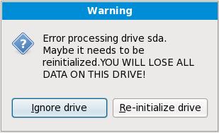 If your system has a brand new hard disk with no operating system installed, or you have removed all partitions on the hard disk, click Re-initialize drive. Figure 6.