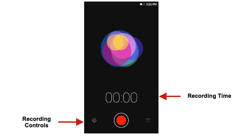 Keep the phone s microphone near the sound source. Click the record button to record the audio and click the stop button to end the recording.