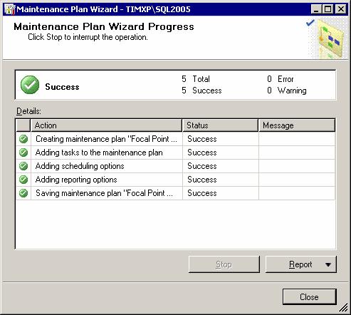 22) Click Close Backup job has been created, and saved. It will execute as defined by the schedule.