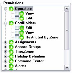 COMMON PERMISSIONS: VIEW Operator can look at the information in this module, but is not allowed to change anything.