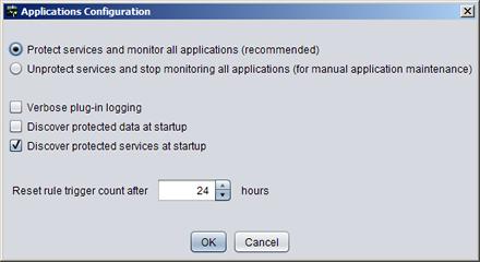 To start applications, click Start Applications (at the top of the Applications pane). The applications start. You can view the progress of starting in the Applications Log pane.