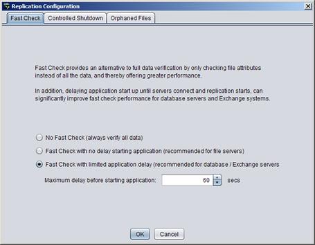 SolarWinds Failover Engine - Administrator's Guide Figure 77: Configure Fast Check Note: When Fast Check is configured in addition to Controlled Shutdown, SolarWinds Failover Engine can be configured