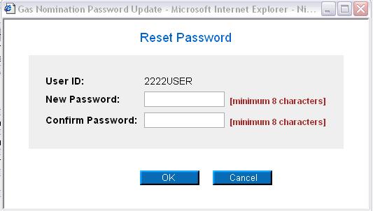5. Enter the new password in the New Password and Conform Password text boxes. 6.