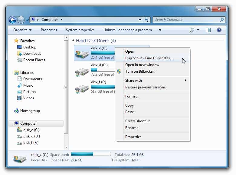 3.22 Windows Shell Extension DupScout provides a Windows shell extension allowing one to search duplicate files directly from the Windows Explorer application.