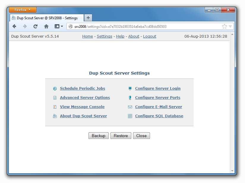 4.24 Configuring DupScout Server DupScout Server provides a variety of configuration options allowing one to easily integrate the product into a user-specific network environment.